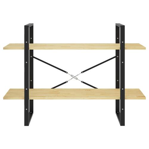 Bogreol 100x30x70 cm 2 hylder massivt fyrretræ
