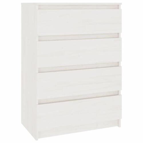 Kommode 60x36x84 cm massivt fyrretræ hvid