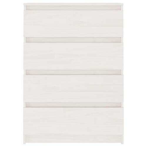 Kommode 60x36x84 cm massivt fyrretræ hvid
