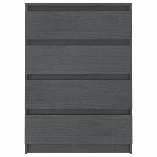 Kommode 60x36x84 cm massivt fyrretræ grå