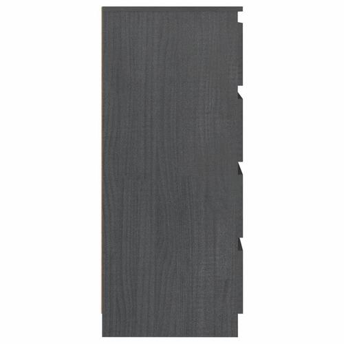 Kommode 60x36x84 cm massivt fyrretræ grå