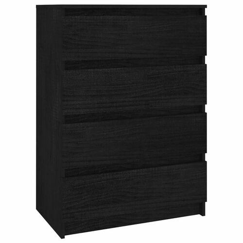 Kommode 60x36x84 cm massivt fyrretræ sort