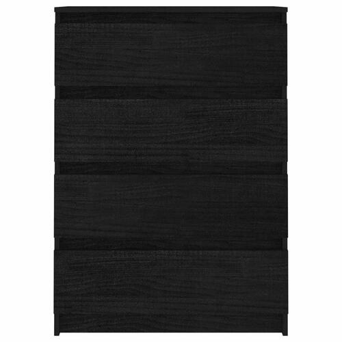 Kommode 60x36x84 cm massivt fyrretræ sort