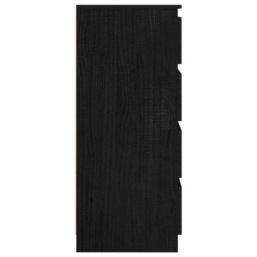 Kommode 60x36x84 cm massivt fyrretræ sort