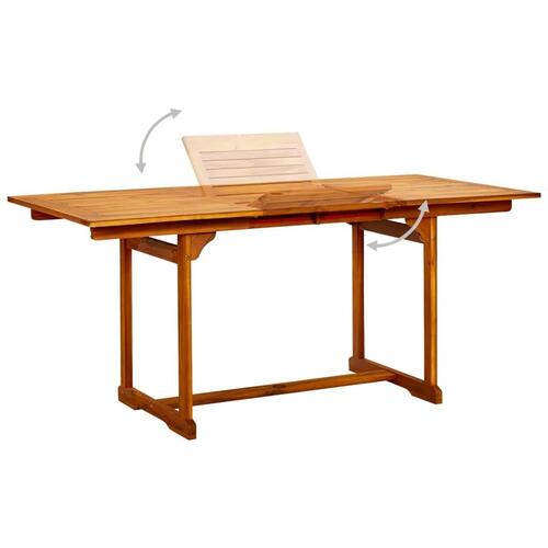 Havebord (120-170)x80x75 cm massivt akacietræ