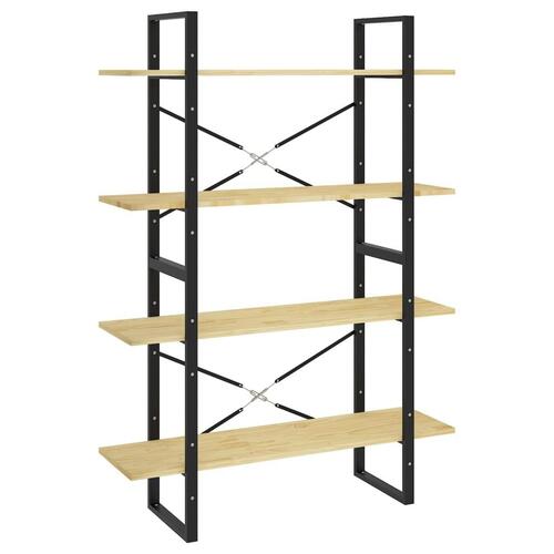 Bogreol 100x30x140 cm 4 hylder massivt fyrretræ