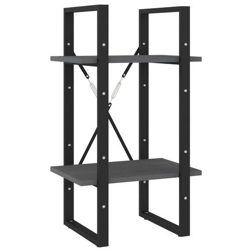Bogreol 40x30x175 cm 5 hylder massivt fyrretræ grå