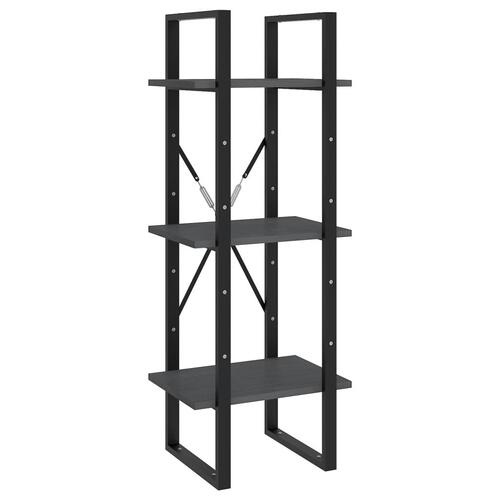 Bogreol 40x30x175 cm 5 hylder massivt fyrretræ grå