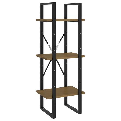 Bogreol 40x30x175 cm 5 hylder massivt fyrretræ brun