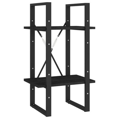 Bogreol 40x30x175 cm 5 hylder massivt fyrretræ sort