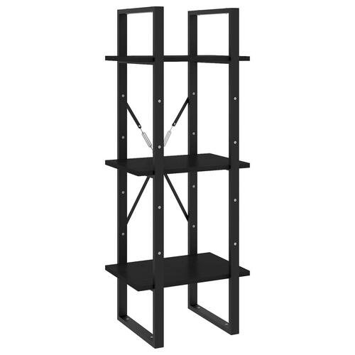 Bogreol 40x30x175 cm 5 hylder massivt fyrretræ sort