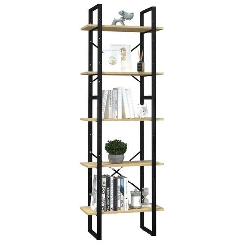 Bogreol med 5 hylder 60x30x175 cm fyrretræ