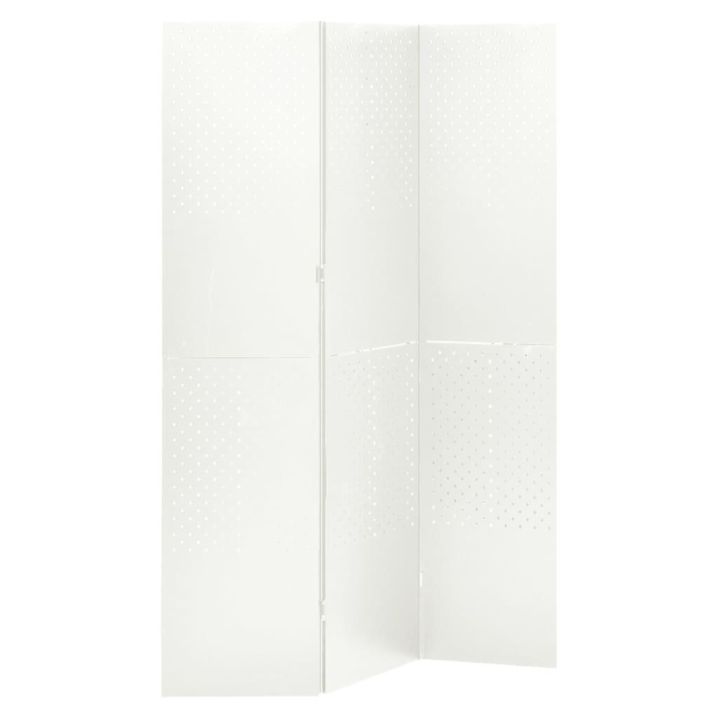 3-panels rumdeler 120x180 cm stål hvid