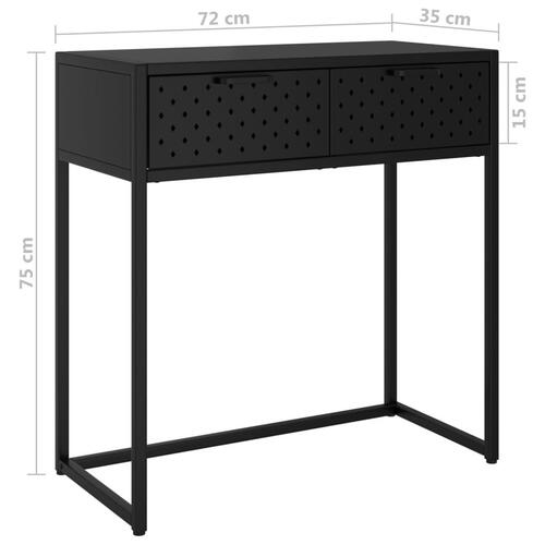 Konsolbord 72x35x75 cm stål sort
