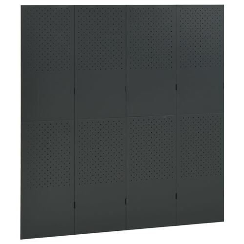 4-panels rumdeler 160x180 cm stål antracitgrå