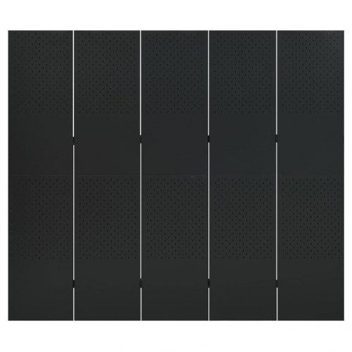 5-panels rumdeler 200x180 cm stål sort