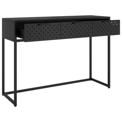 Konsolbord 106x35x75 cm stål sort