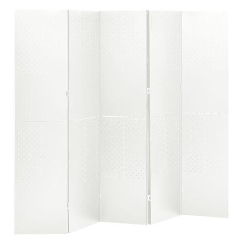 5-panels rumdeler 200x180 cm stål hvid