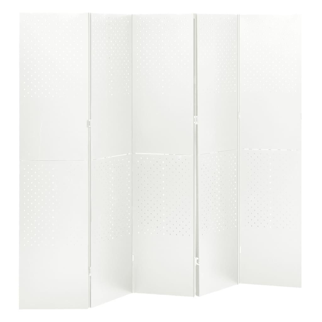 5-panels rumdeler 200x180 cm stål hvid