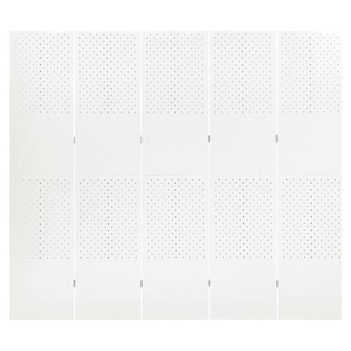 5-panels rumdeler 200x180 cm stål hvid