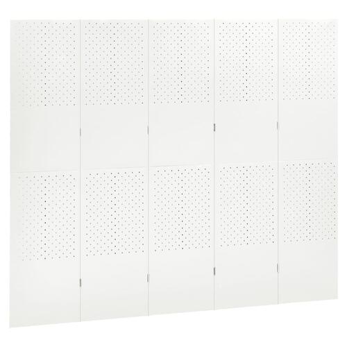 5-panels rumdeler 200x180 cm stål hvid