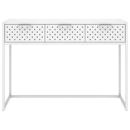 Konsolbord 106x35x75 cm stål hvid