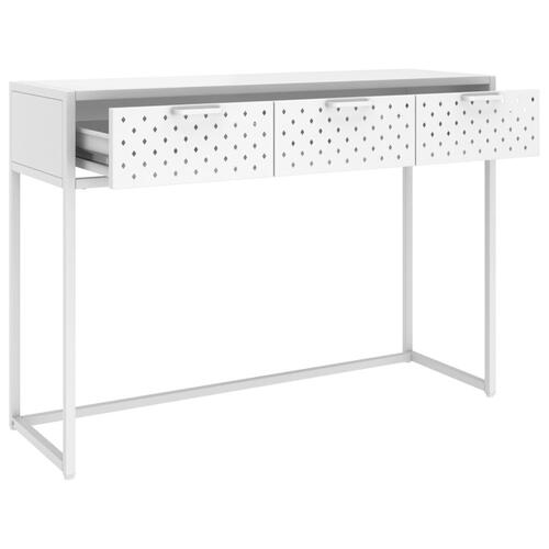 Konsolbord 106x35x75 cm stål hvid