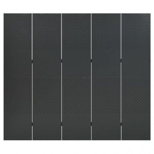 5-panels rumdeler 200x180 cm stål antracitgrå