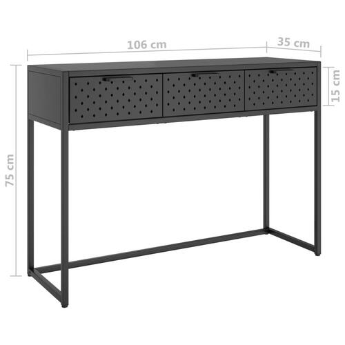 Konsolbord 106x35x75 cm stål antracitgrå