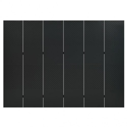Rumdeler med 6 paneler 240×180 cm - stål, sort