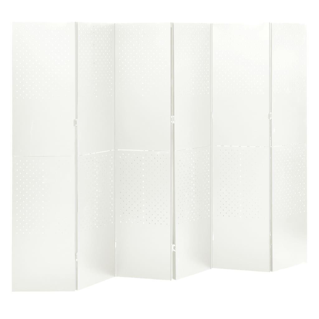 6-panels rumdeler 240x180 cm stål hvid