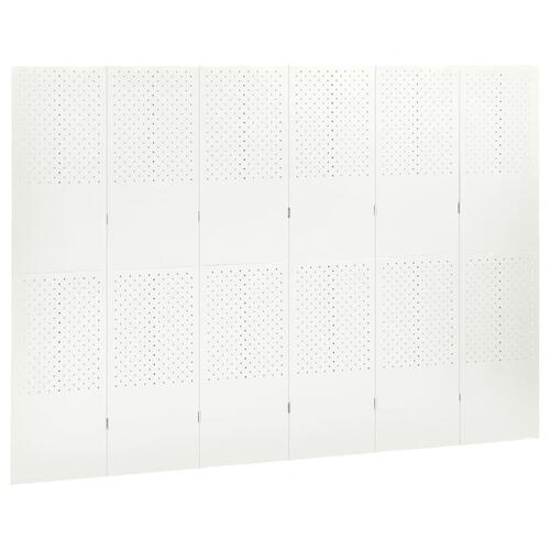 6-panels rumdeler 240x180 cm stål hvid