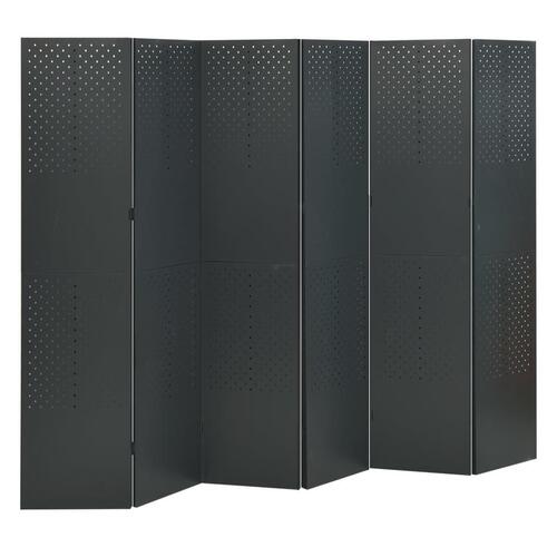 6-panels rumdeler 240x180 cm stål antracitgrå