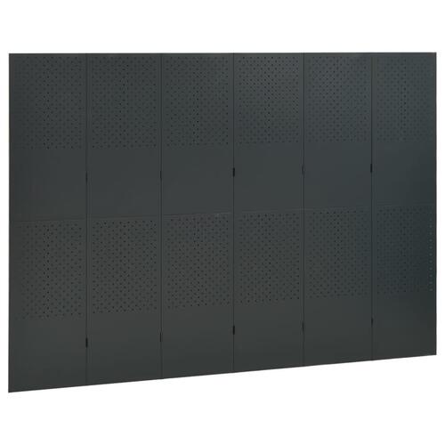 6-panels rumdeler 240x180 cm stål antracitgrå