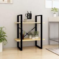 Bogreol 60x30x70 cm 2 hylder massivt fyrretræ