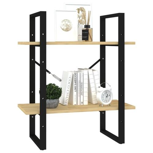 Bogreol 60x30x70 cm 2 hylder massivt fyrretræ