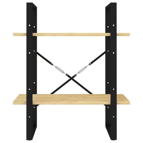 Bogreol 60x30x70 cm 2 hylder massivt fyrretræ