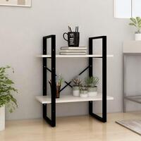Bogreol med 2 hylder 60x30x70 cm massivt fyrretræ hvid