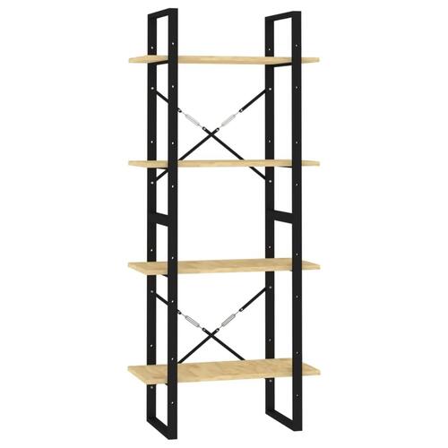 Bogreol 60x30x140 cm 4 hylder massivt fyrretræ