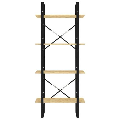 Bogreol 60x30x140 cm 4 hylder massivt fyrretræ