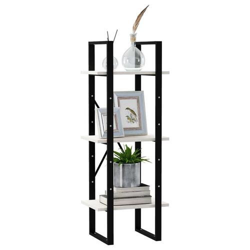 Bogreol med 3 hylder 40x30x105 cm massivt fyrretræ hvid