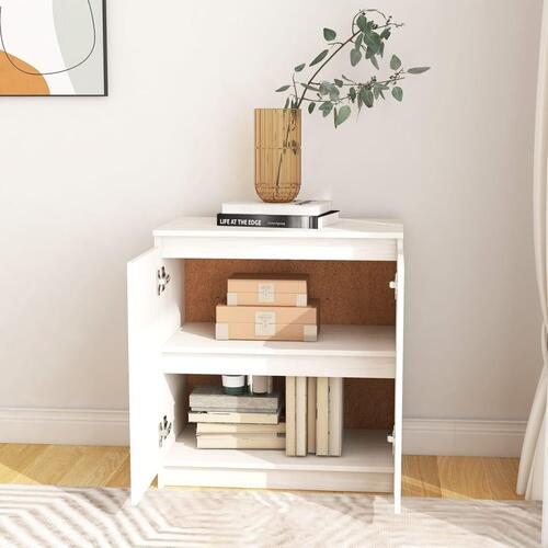 Skab 60x36x65 cm massivt fyrretræ hvid