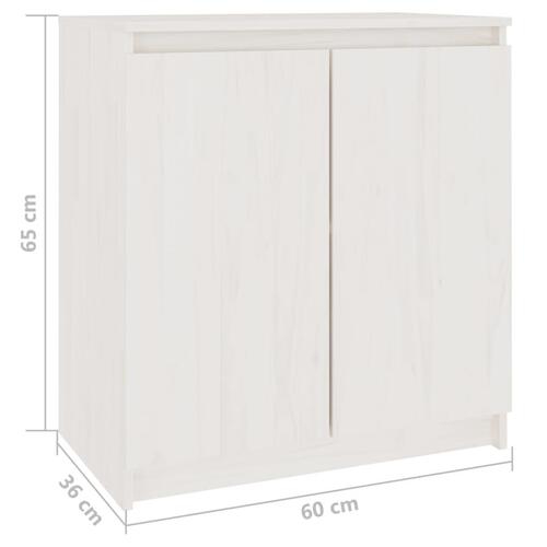 Skab 60x36x65 cm massivt fyrretræ hvid