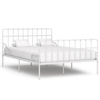 Sengestel med lamelbund 120 x 200 cm metal hvid