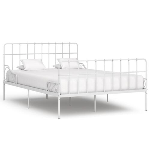 Sengestel med lamelbund 120 x 200 cm metal hvid