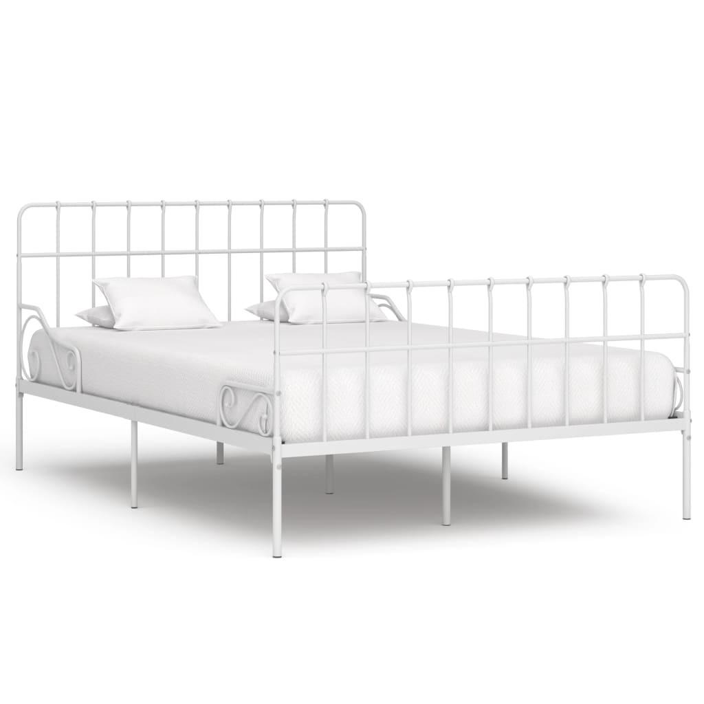 Sengestel med lamelbund 120 x 200 cm metal hvid