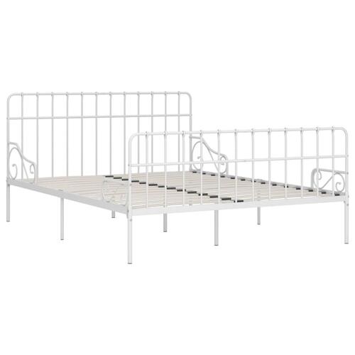 Sengestel med lamelbund 180 x 200 cm metal hvid