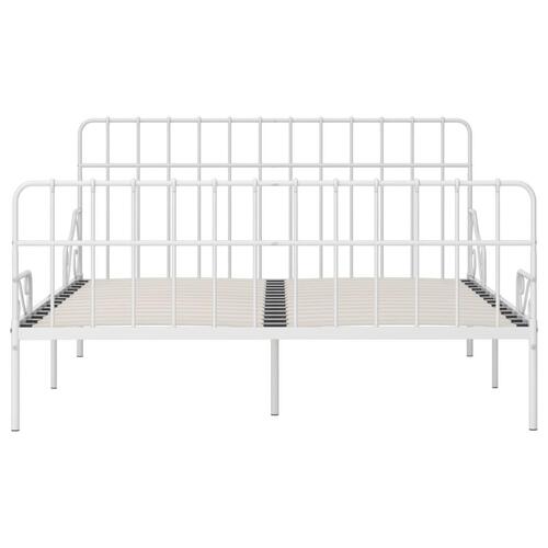 Sengestel med lamelbund 180 x 200 cm metal hvid