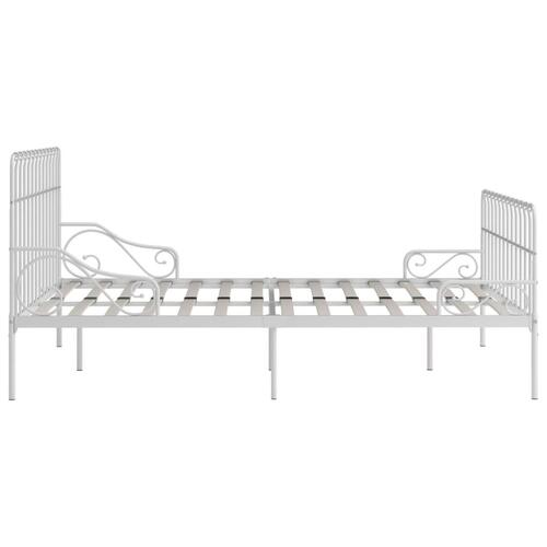 Sengestel med lamelbund 180 x 200 cm metal hvid