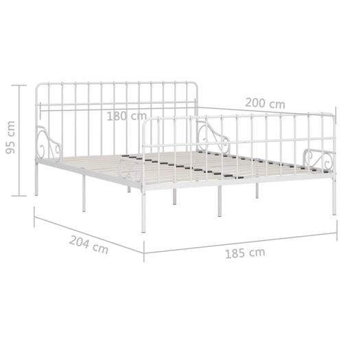 Sengestel med lamelbund 180 x 200 cm metal hvid